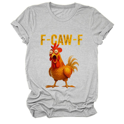 🐓F-Caw-F😍Humorous Chicken Pattern T-Shirt🖤