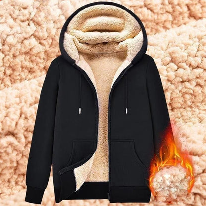 Men’s Thickened Faux Cashmere Hoodie Cardigan