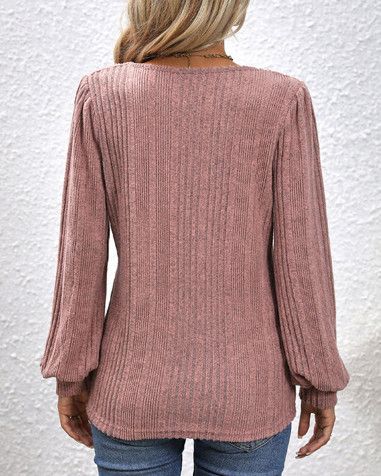 💥Square-neck blouse with lantern sleeves