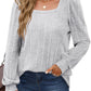 💥Square-neck blouse with lantern sleeves