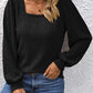 💥Square-neck blouse with lantern sleeves