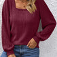 💥Square-neck blouse with lantern sleeves