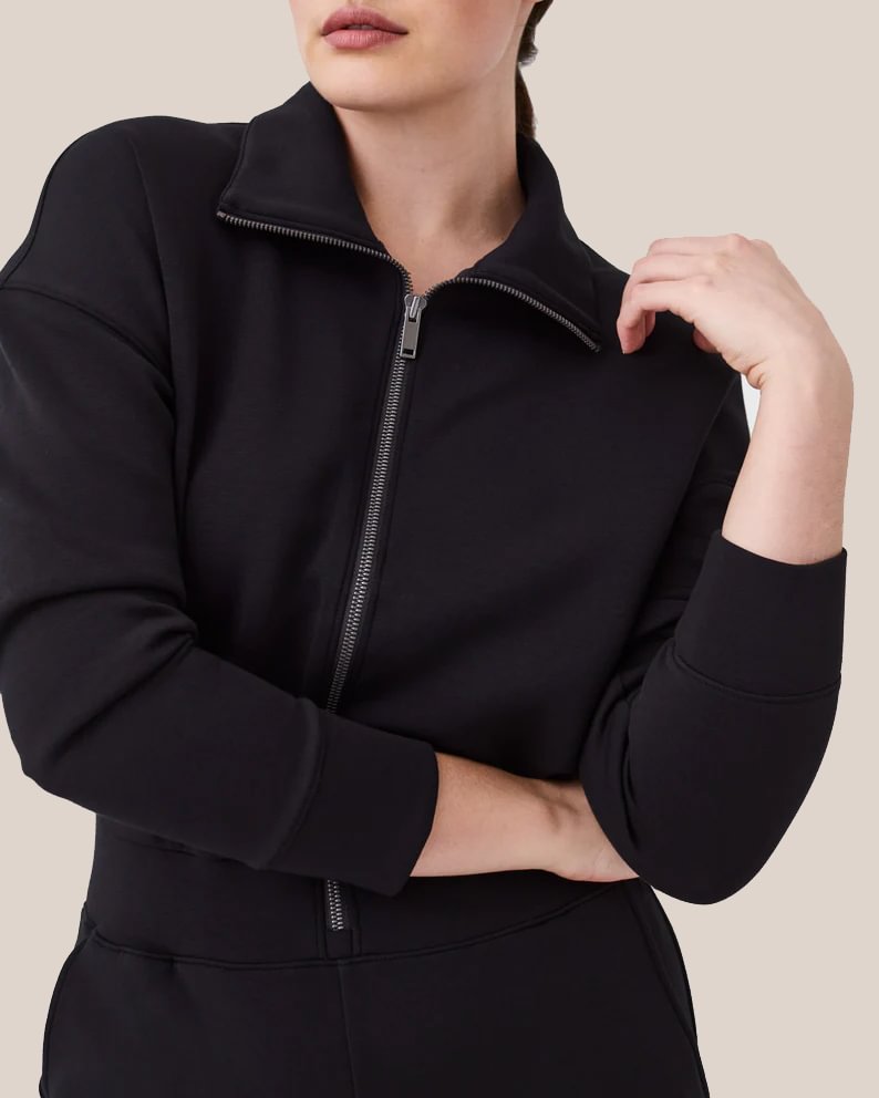 🔥AirEase Sleeve Wide-Leg Jumpsuit -👏4-way stretch, Front zip and Practical pockets!