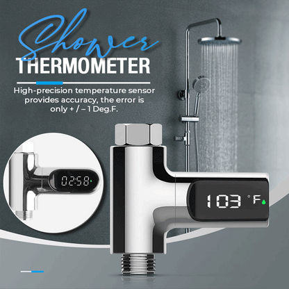 🌡️SHOWER THERMOMETER🚿LCD Display with Backlight, Easy Installation Without Tools, IPX7 Waterproof, Perfect for Modern Bathroom🛁✨