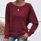 💗Solid Round-Neck Striped Top with Long Sleeves