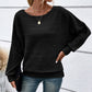💗Solid Round-Neck Striped Top with Long Sleeves