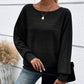 💗Solid Round-Neck Striped Top with Long Sleeves
