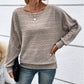 💗Solid Round-Neck Striped Top with Long Sleeves