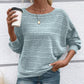 💗Solid Round-Neck Striped Top with Long Sleeves