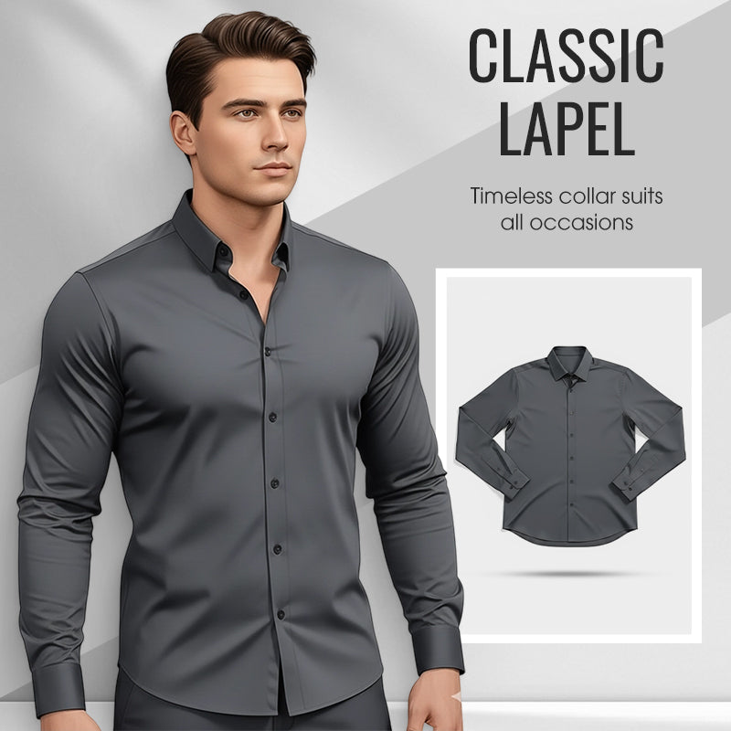 📢Hot Sale 50% OFF !!!⏰Men's Solid Color Lapel Long Sleeve Button-Down Shirts