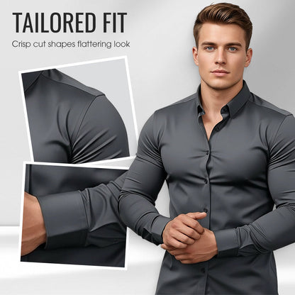 📢Hot Sale 50% OFF !!!⏰Men's Solid Color Lapel Long Sleeve Button-Down Shirts