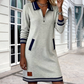 Women's Casual Half-Zip Mini Sweatshirt Dress
