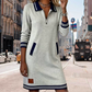 Women's Casual Half-Zip Mini Sweatshirt Dress