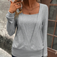 Women's Stylish Solid Color Long Sleeve Top