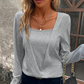 Women's Stylish Solid Color Long Sleeve Top