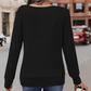 Women's Stylish Solid Color Long Sleeve Top
