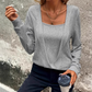 Women's Stylish Solid Color Long Sleeve Top