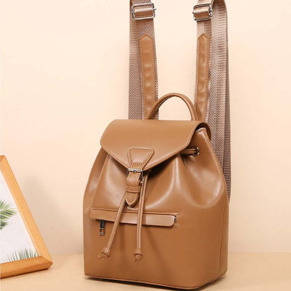 PU Leather Fashion Drawstring Backpack for Women