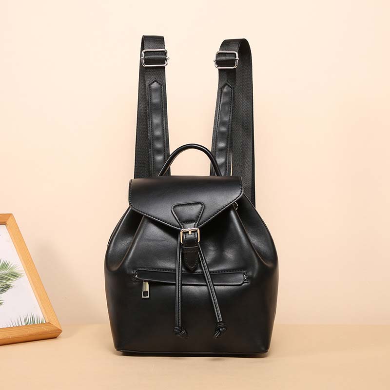 PU Leather Fashion Drawstring Backpack for Women