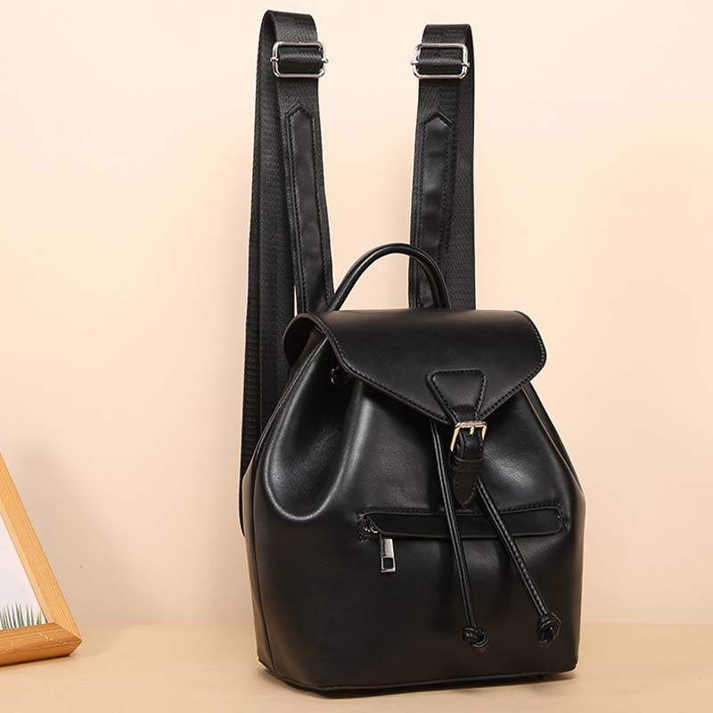 PU Leather Fashion Drawstring Backpack for Women