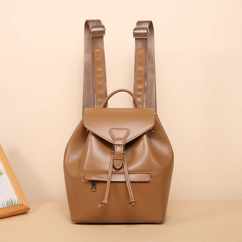 PU Leather Fashion Drawstring Backpack for Women