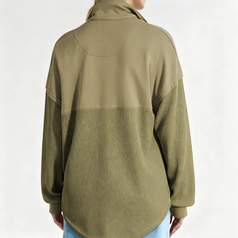🔥New arrivals offer-Women's Casual Solid Color Half-Zip Sweatshirt