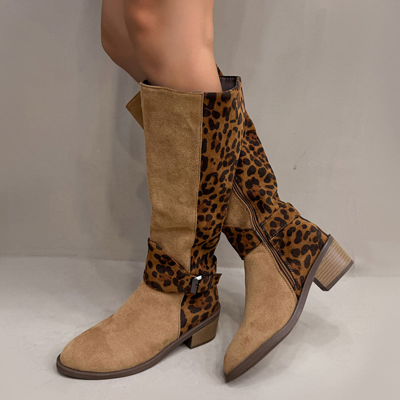 Women's Leopard Print Riding Boots – bestyouu