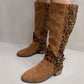 Women's Leopard Print Riding Boots