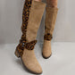 Women's Leopard Print Riding Boots