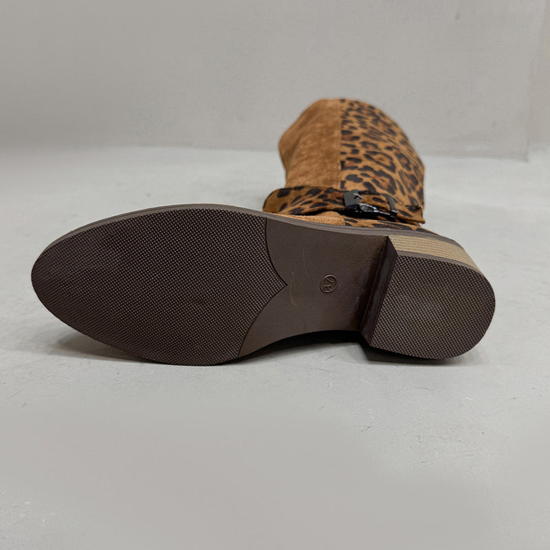 Women's Leopard Print Riding Boots