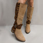 Women's Leopard Print Riding Boots