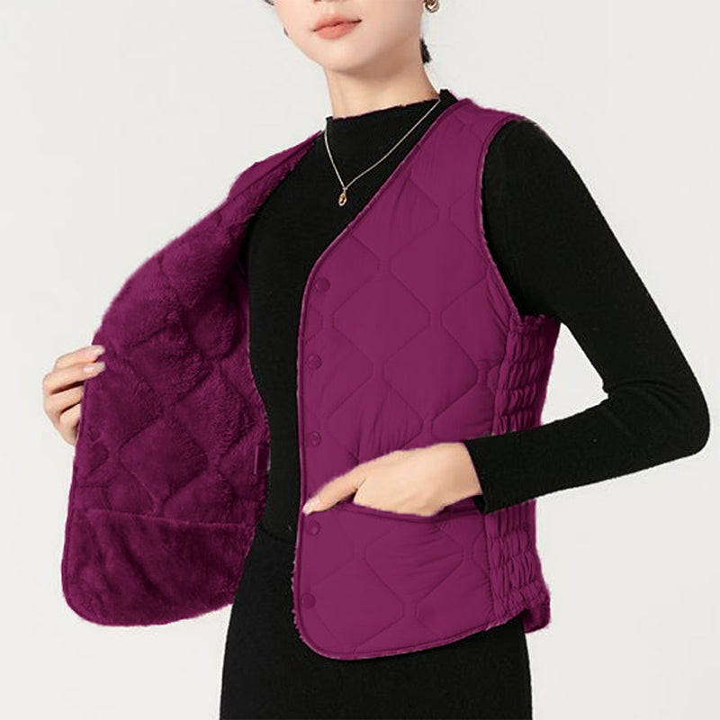 Women's Warm Quilted Lightweight Fitted Vest