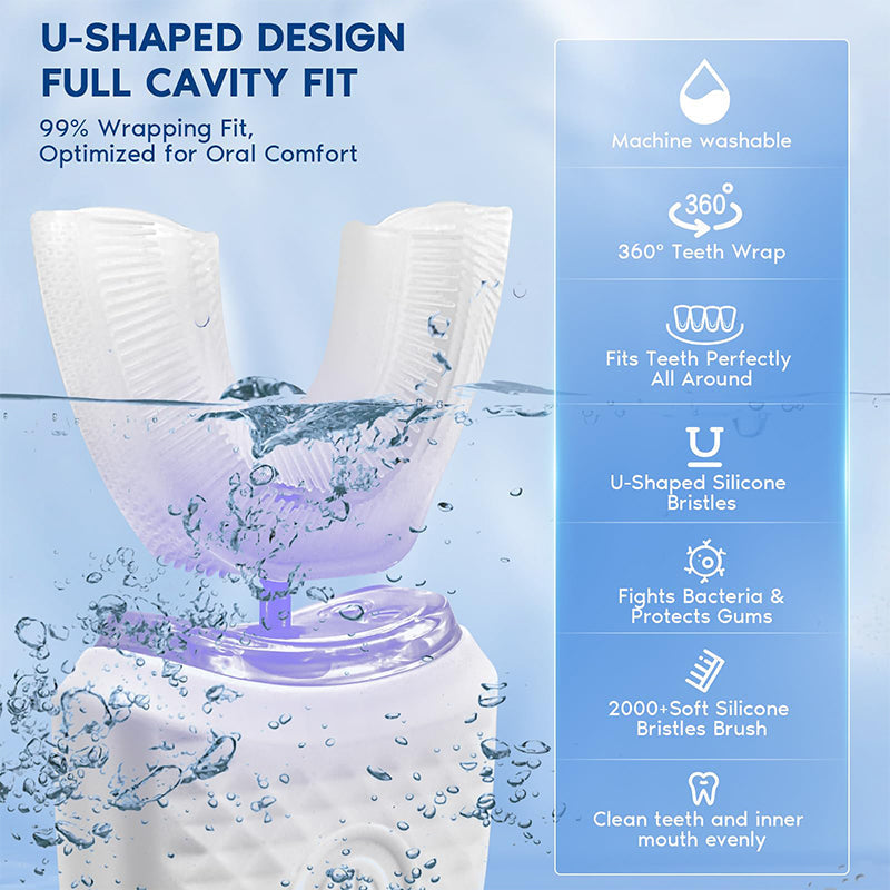 Ultrasonic U-Shaped Electric Toothbrush for Adults
