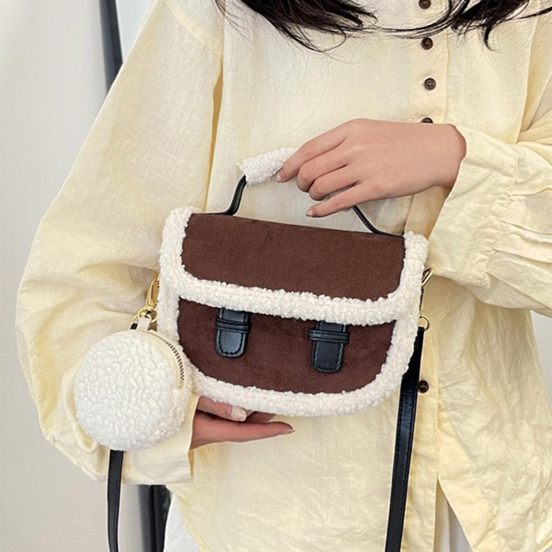 Women's Retro Plush Crossbody Bag