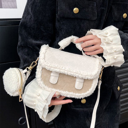 Women's Retro Plush Crossbody Bag
