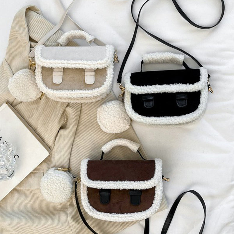 Women's Retro Plush Crossbody Bag