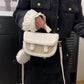 Women's Retro Plush Crossbody Bag