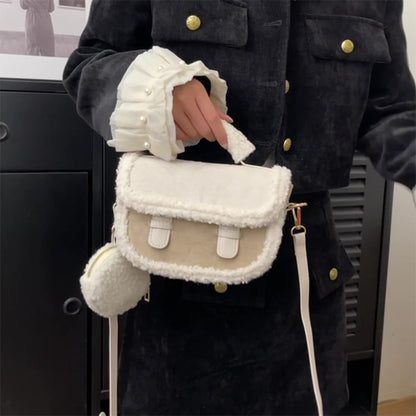Women's Retro Plush Crossbody Bag