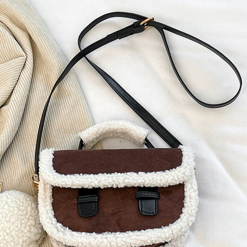 Women's Retro Plush Crossbody Bag