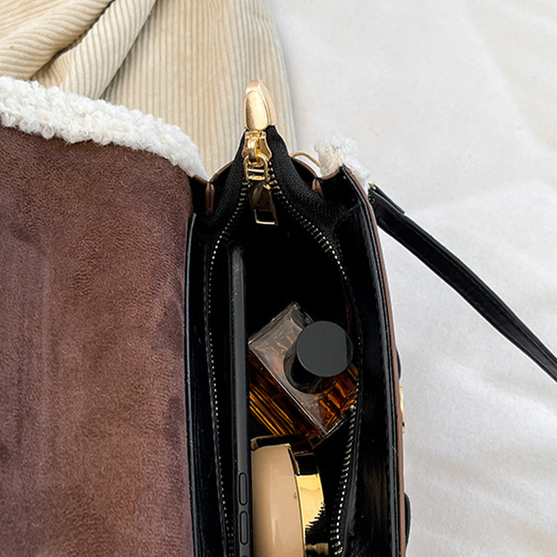 Women's Retro Plush Crossbody Bag