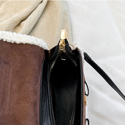 Women's Retro Plush Crossbody Bag