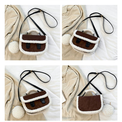 Women's Retro Plush Crossbody Bag