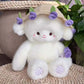 Cute Plush Lamb With Flower Bouquet Hat