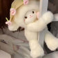 Cute Plush Lamb With Flower Bouquet Hat