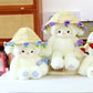 Cute Plush Lamb With Flower Bouquet Hat