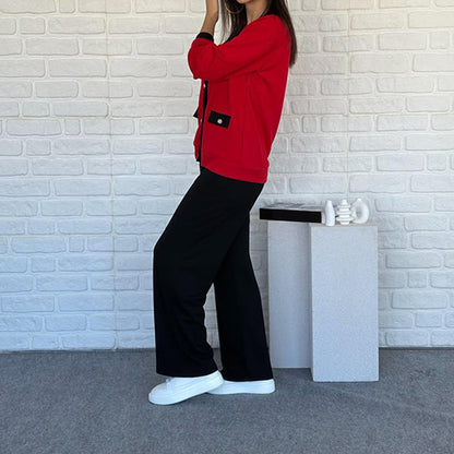 Hot Sale🔥Women's Casual Color Block Two-Piece Set👚👖
