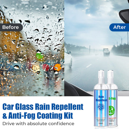🔥Buy 3 get 1 free!🔥Car Glass Rain Repellent & Anti-Fog Coating Kit🚗