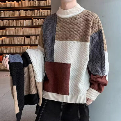 🔥Men's jumper with vintage colour blocks