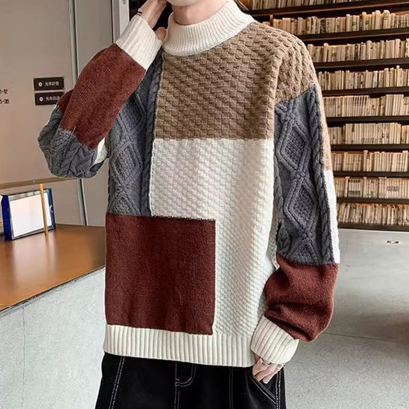 🔥Men's jumper with vintage colour blocks