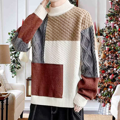 🔥Men's jumper with vintage colour blocks
